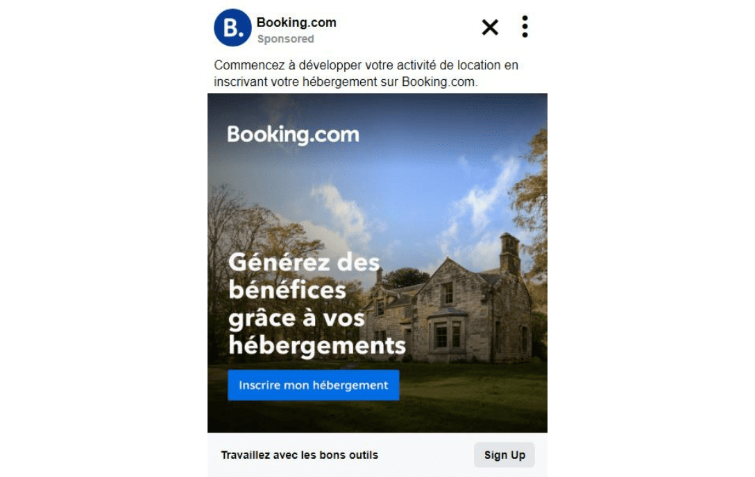 Booking Publicité Facebook