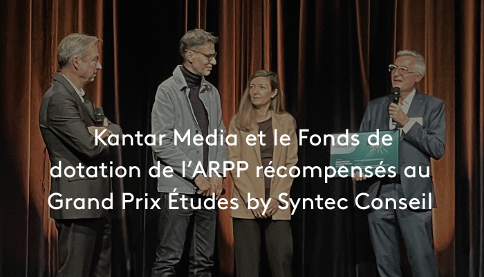 Kantar Media et le Fonds de dotation de l'ARPP primés au Grand Prix Etudes by Syntec Conseil