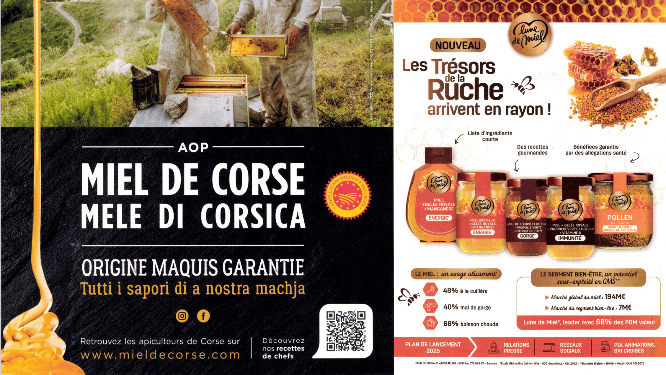 Miel de Corse et Tresors de la Ruche, top annonceurs publicitaires pendant la Chandeleur